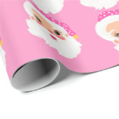 Retro Roze kerstmis Cadeaupapier (Rol Hoek)