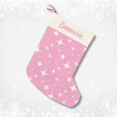 Retro Roze Kerstmis Sparkle Patroon Aangepaste Naa Kleine Kerstsok