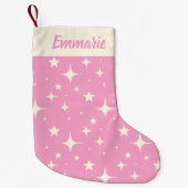 Retro Roze Kerstmis Sparkle Patroon Aangepaste Naa Kleine Kerstsok (Voorkant)