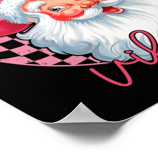  Retro Roze Kerstvibes Groovy Pi Poster (Hoek)