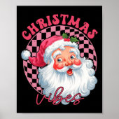  Retro Roze Kerstvibes Groovy Pi Poster (Voorkant)