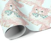 /Retro Roze Keuten Cadeaupapier (Rol Hoek)