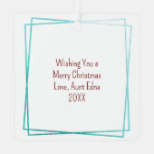 Retro Roze Kitsch Retro Kerstmis Gepersonaliseerd Metalen Ornament (Achterkant)