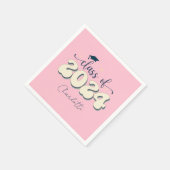 Retro roze klasse van 2024 Afstuderen Servet (Hoek)