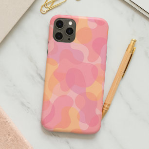 Retro Roze Kleuren Amorfe Vormen Kunstpatroon iPhone 11Pro Max Hoesje