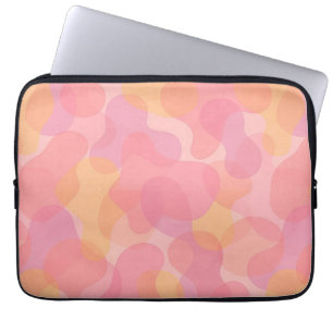 Retro roze kleuren amorfe vormen kunstpatroon laptop sleeve