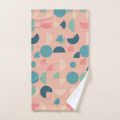 Retro Roze Kleurrijke Moderne Geometrische Tribal Bad Handdoek (Handdoek)