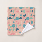 Retro Roze Kleurrijke Moderne Geometrische Tribal Bad Handdoek (Wasdoekje)