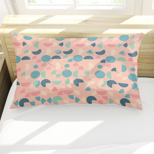 Retro Roze Kleurrijke Moderne Geometrische Tribal Kussensloop