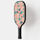Retro Roze Kleurrijke Moderne Geometrische Tribal Pickleball Paddle (Links)