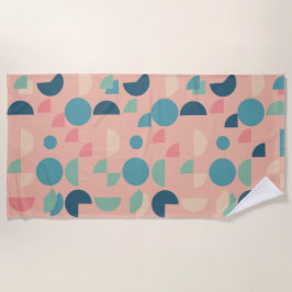 Retro Roze Kleurrijke Moderne Geometrische Tribal Strandlaken