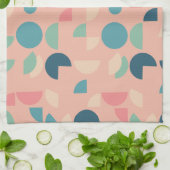 Retro Roze Kleurrijke Moderne Geometrische Tribal Theedoek (Gevouwen)