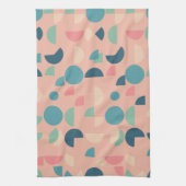 Retro Roze Kleurrijke Moderne Geometrische Tribal Theedoek (Verticaal)