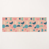 Retro Roze Kleurrijke Moderne Geometrische Tribal Yogamat (Voorkant (horizontaal))