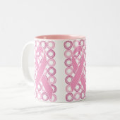 Retro Roze koffie Mok (Voorkant links)