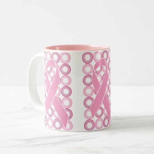 Retro Roze koffie Mok (Voorkant links)