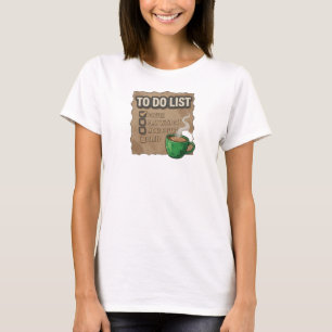 Retro Roze KOFFIE SPELEN MET KAT Statement Design T-shirt
