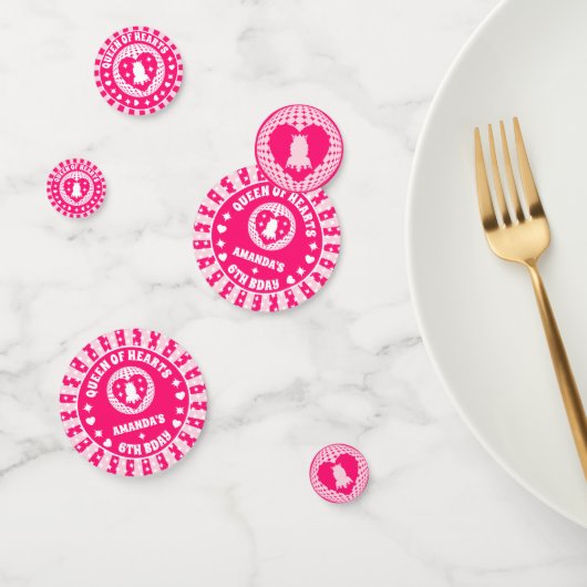 Retro Roze koningin van de harten van afgelopen da Confetti (Groep)