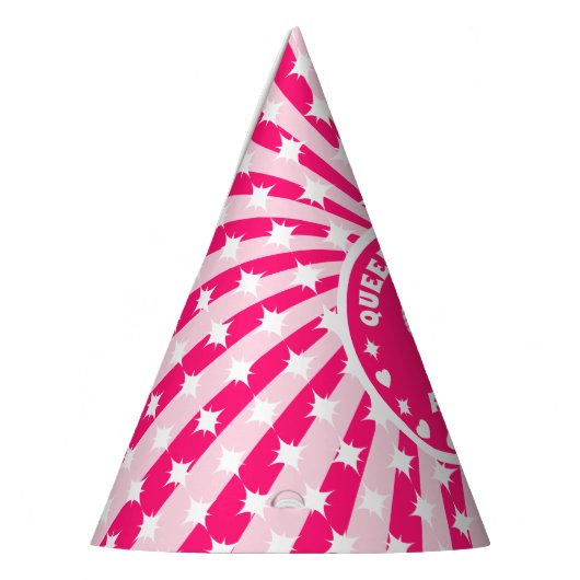 Retro Roze koningin van de harten van afgelopen da Feesthoedjes (Links)