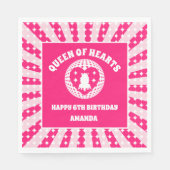 Retro Roze koningin van de harten van afgelopen da Servet (Voorkant)