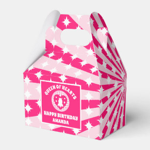 Retro Roze koningin van de harten van Birthday Par Bedankdoosjes