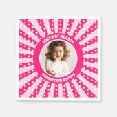 Retro Roze Koningin van Harten Verjaardagsfeest Fo Servet (Voorkant)