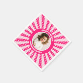 Retro Roze Koningin van Harten Verjaardagsfeest Fo Servet (Hoek)