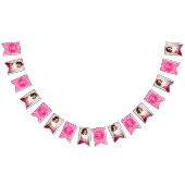 Retro Roze Koningin van Harten Verjaardagsfeest Fo Vlaggetjes (Alle)