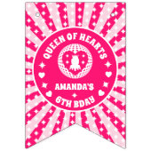 Retro Roze Koningin van Harten Verjaardagsfeest Fo Vlaggetjes (Eerste vlag)