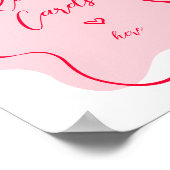 Retro roze Laat je Receptenkaarten hier Poster (Hoek)