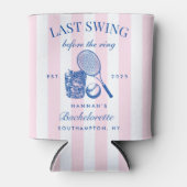 Retro Roze Laatste Swing Voor De Ring Tennis Bach Blikjeskoeler (Voorkant)