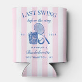 Retro Roze Laatste Swing Voor De Ring Tennis Bach Blikjeskoeler (Achterkant)
