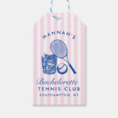 Retro Roze Laatste Swing Voor De Ring Tennis Bach Cadeaulabel (Voorkant)