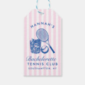 Retro Roze Laatste Swing Voor De Ring Tennis Bach Cadeaulabel (Achterkant)