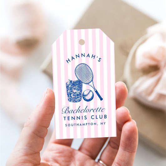 Retro Roze Laatste Swing Voor De Ring Tennis Bach Cadeaulabel