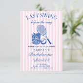Retro Roze Laatste Swing Voor De Ring Tennis Bach Kaart (Staand voorkant)