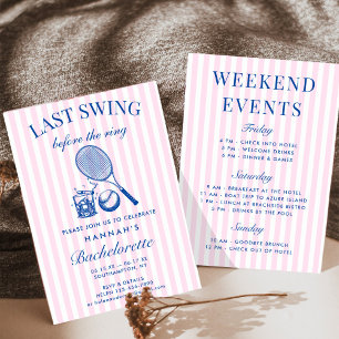 Retro Roze Laatste Swing Voor De Ring Tennis Bach Kaart