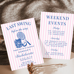 Retro Roze Laatste Swing Voor De Ring Tennis Bach Kaart