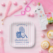Retro Roze Laatste Swing Voor de Ring Tennis Bach Papieren Bordje (Feest)
