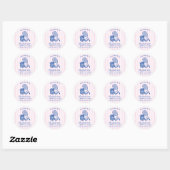 Retro Roze Laatste Swing Voor De Ring Tennis Bach Ronde Sticker (Vel)