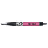 Retro Roze Leopard Schrijven Pennen Gift (Voorkant)