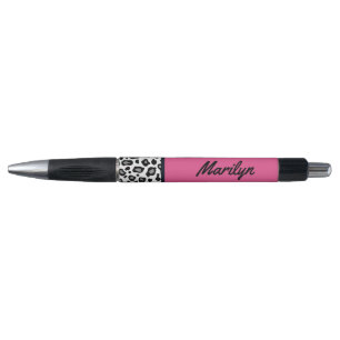 Retro Roze Leopard Schrijven Pennen Gift