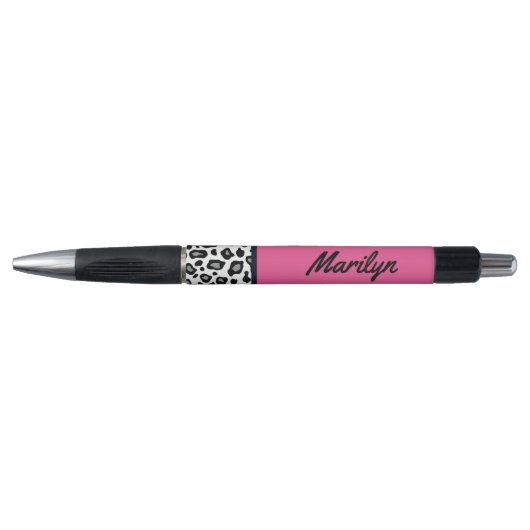 Retro Roze Leopard Schrijven Pennen Gift (Voorkant)