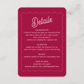 Retro Roze Lijst Bindende details peach Wave Informatiekaartje (Voorkant)
