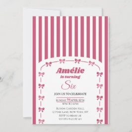 Retro Roze Lingerie Strik Meisje 6de Verjaardag Kaart