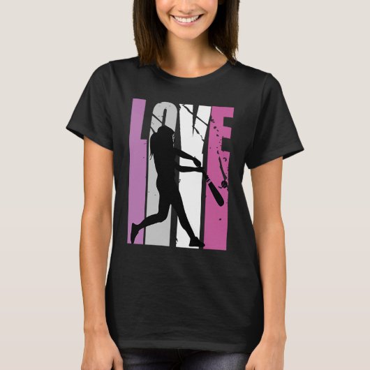 Retro Roze Live Liefde Baseball Coach Vrouwen Gebo T-shirt (Voorkant)