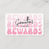 Retro Roze Logo Moderne Lash Salon of Spa Klantenkaartje (Voorkant)