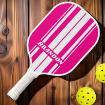 Retro Roze Lollypop Dubbel Board Strepen met Naam