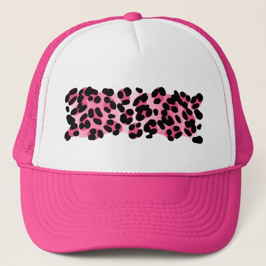 Retro Roze luipaard afdrukken Trucker Pet (Voorkant)