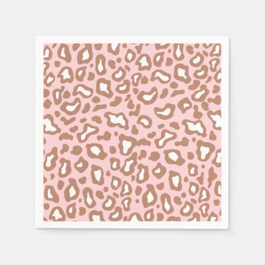 Retro Roze Luipaard Dierprint Feestservetten Servetten (Voorkant)